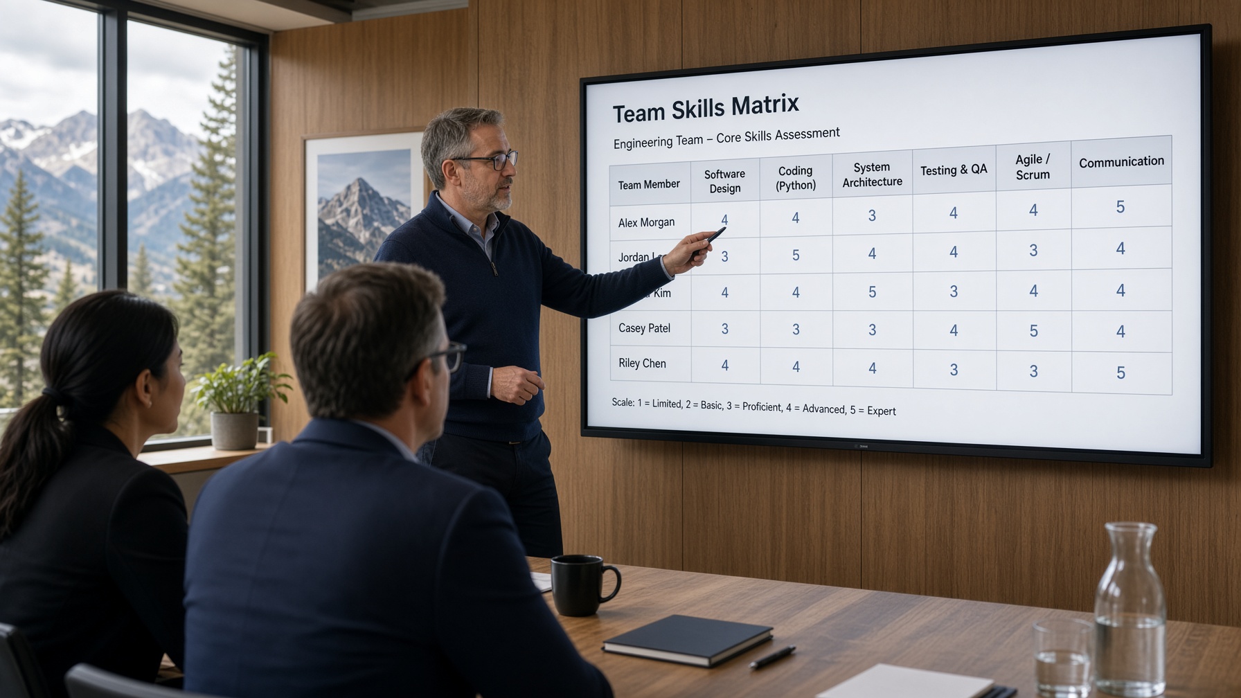 Skills matrix shared with stakeholders